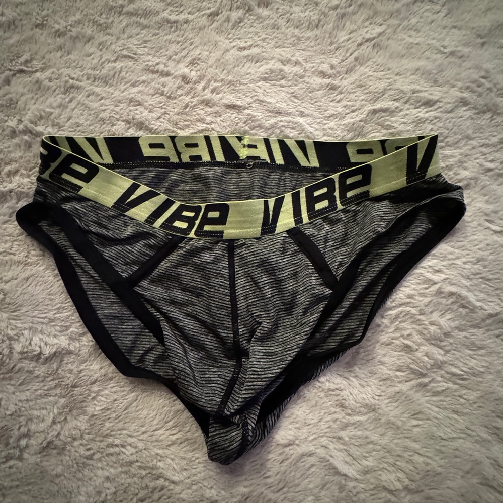 Andrew Christian Heather Gray + Black Breifs Size Large